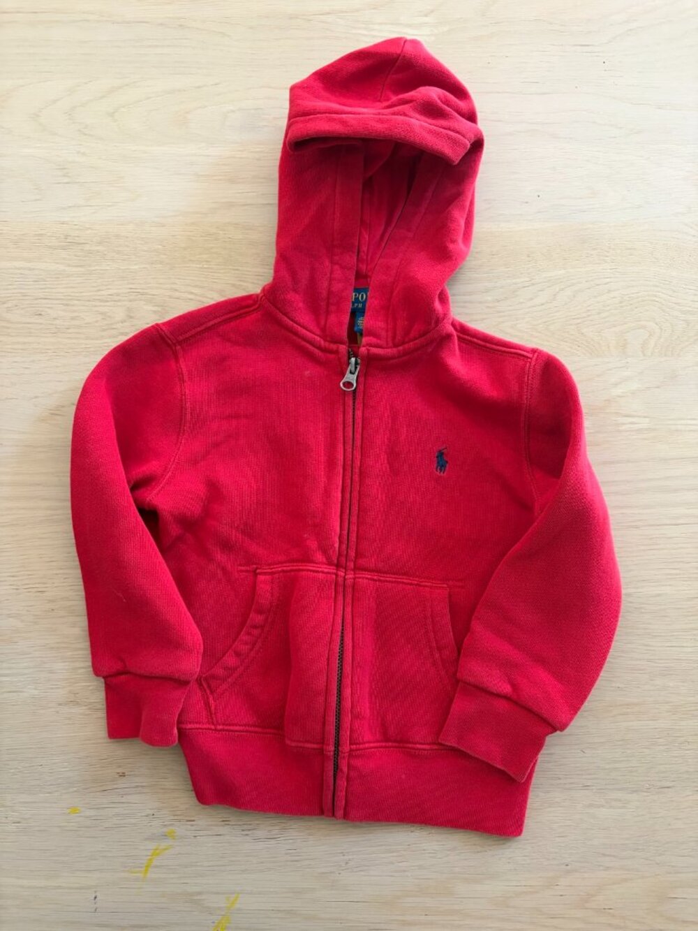 Polo Ralph Lauren Red Zip Hoodie Size 3 Boys Full Zip Sweatshirt Pony